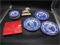 Liberty Blue Plates, Avon Plate, Unicorn