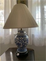 LAMP BLUE & WHITE PORCELAIN 25" H