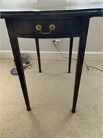 DROP SIDE END TABLE WITH DRAWER 29" H X 28" D X