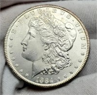 1884-CC Morgan Silver Dollar MS64/65