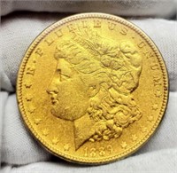 1889 Morgan Silver Dollar Gold Enhanced &