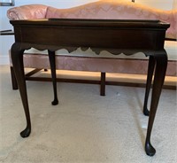 QUEEN ANNE LEG TABLE WITH PULL OUT TRAYS,