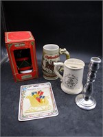 Beer Stein, Shave Cup, Candle Stick