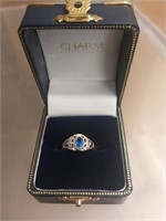 .925 Silver Ring Size 6 with blue stone