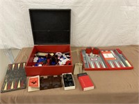 Bud Backgammon case.  Poker box w/ chips
