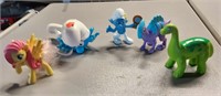 Lot of small toys My little pony Smurfs  and dinos