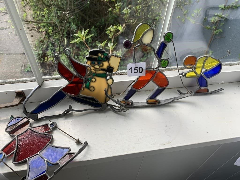 STAINED GLASS SKIERS, FROSTY