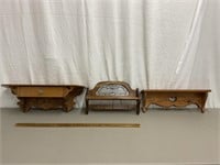 Misc wood display shelves