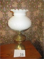 Brass Lamp with Milk Glass Globe