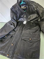 MENS LONDON FOG LEATHER TRENCH COAT