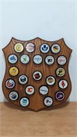 1980's Hockey Puck Collection On Frame