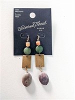 Natural Amethyst and Jade and Marble Bead Earring
