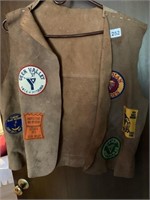 LEATHER VEST WITH PATCHES AS SHOWN