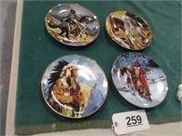 4 Native American Collector Plates