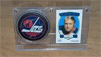 Autographed Bobby Hull Hockey Puck with Card in