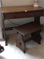 DESK WITH MATCHING BENCH, 1 DRAWER 29 H 36 W 19 D