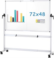 $270  VIZ-PRO Mobile Whiteboard  72x48  2-Sided