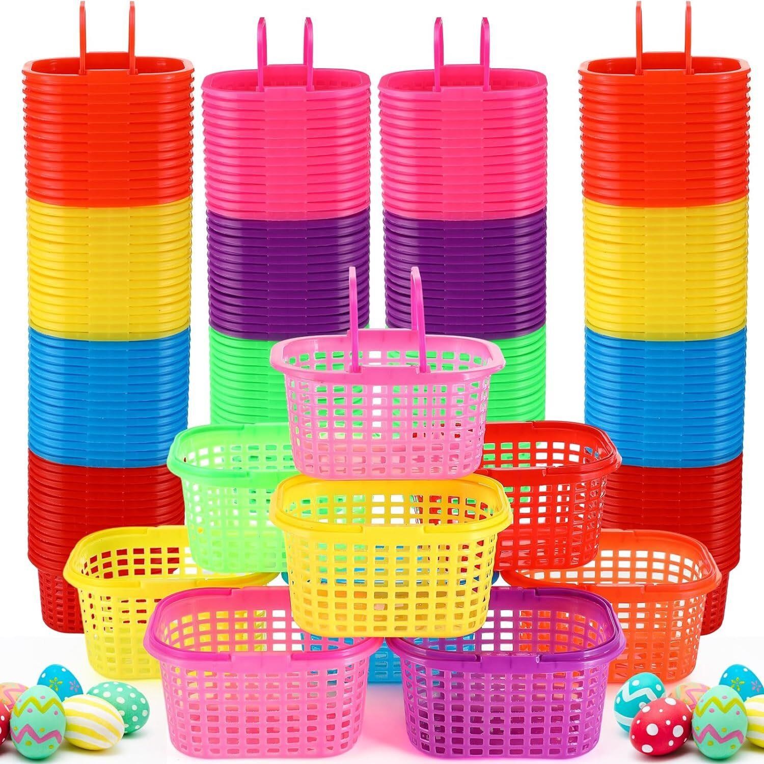 100 Pcs Egg Baskets 6.7x5.11x3.5  7 Colors