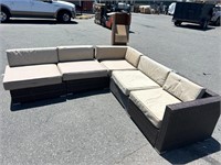 5pc Woven Modular Patio Sofa with Cushions