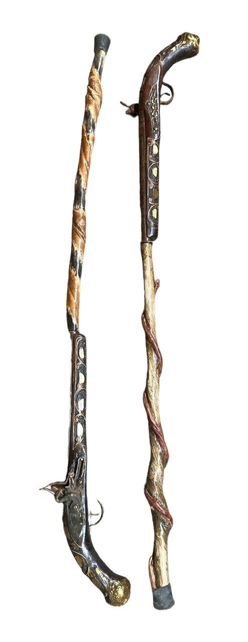 Pair Of 40” Rifle Handle Walking Canes