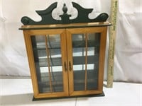 Wall Hanging Wood Display Cabinet, 21”T x 17”W