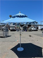 Sunbrella Blue California Umbrella with Stand