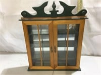 Wall Hanging Wood Display Cabinet, 21”T x 17”W