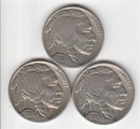 3 US Buffalo Nickel Lot