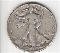 US 1944 P 90% Silver Walking Liberty 1/2 Dollar