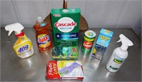 lot of cleaning supplies high volume