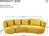 Plococo 110" Sofa Couch With Swivel Barrel Chairs,
