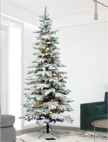 Utica Flocked Fir Slim Artificial Christmas Tree