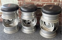 (3) Stools Made from Wheels 18” x 28”