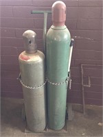 Oxy-Acetylene Tanks and Cart