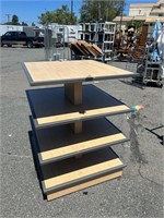 Wood & Metal Multitier Store Display Table Fixture