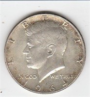 US 1964 P 90% Silver Kennedy 1/2 Dollar