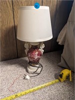 Decorative red marbled lamp with shade (Bedroom