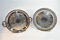 ROUND SILVERPLATE SERVING DISHES