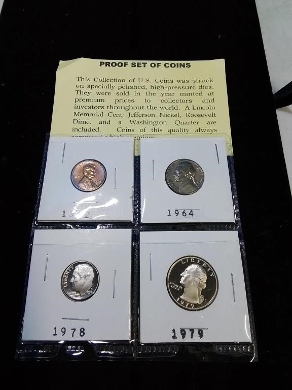 Proof set of coins various years