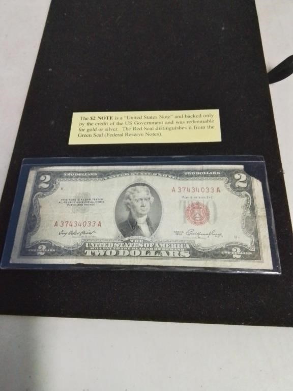 $2 United States note red seal