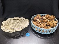 Porcelain / Ceramic Basket Weave Decorative Bowls