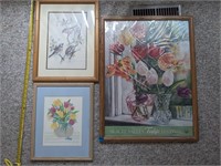 Florals & Birds Framed Prints  (Living Room)