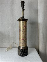 Gilt Painted Lamp w/Painted on Warrior Motif