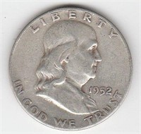 US 1952 S 90% Franklin 1/2 Dollar