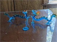 Two Lampwork Glass Dragon Miniatures  (Living