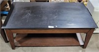 WOODEN BLACK-TOP COFFEE TABLE