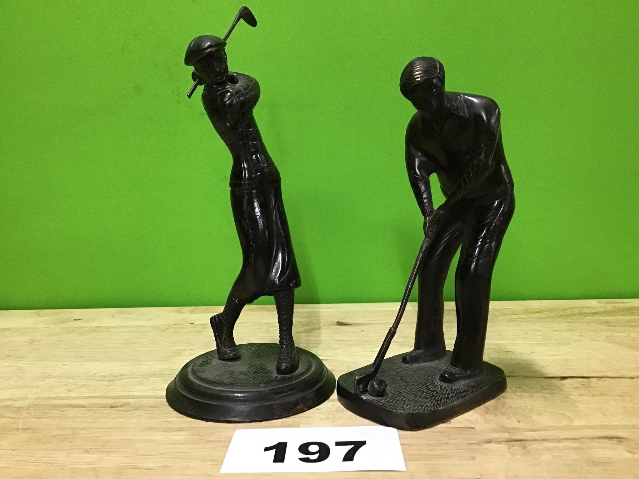 Vintage Bronze Golf Statue lot of 2