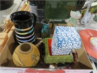 COLL OF POTTERY, VASES & MISC.