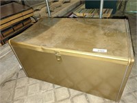 Large tin metal trunk- 30 x 18 x 15" - gold