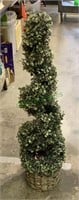 Faux topiary plant in pot stands 36 inches tall